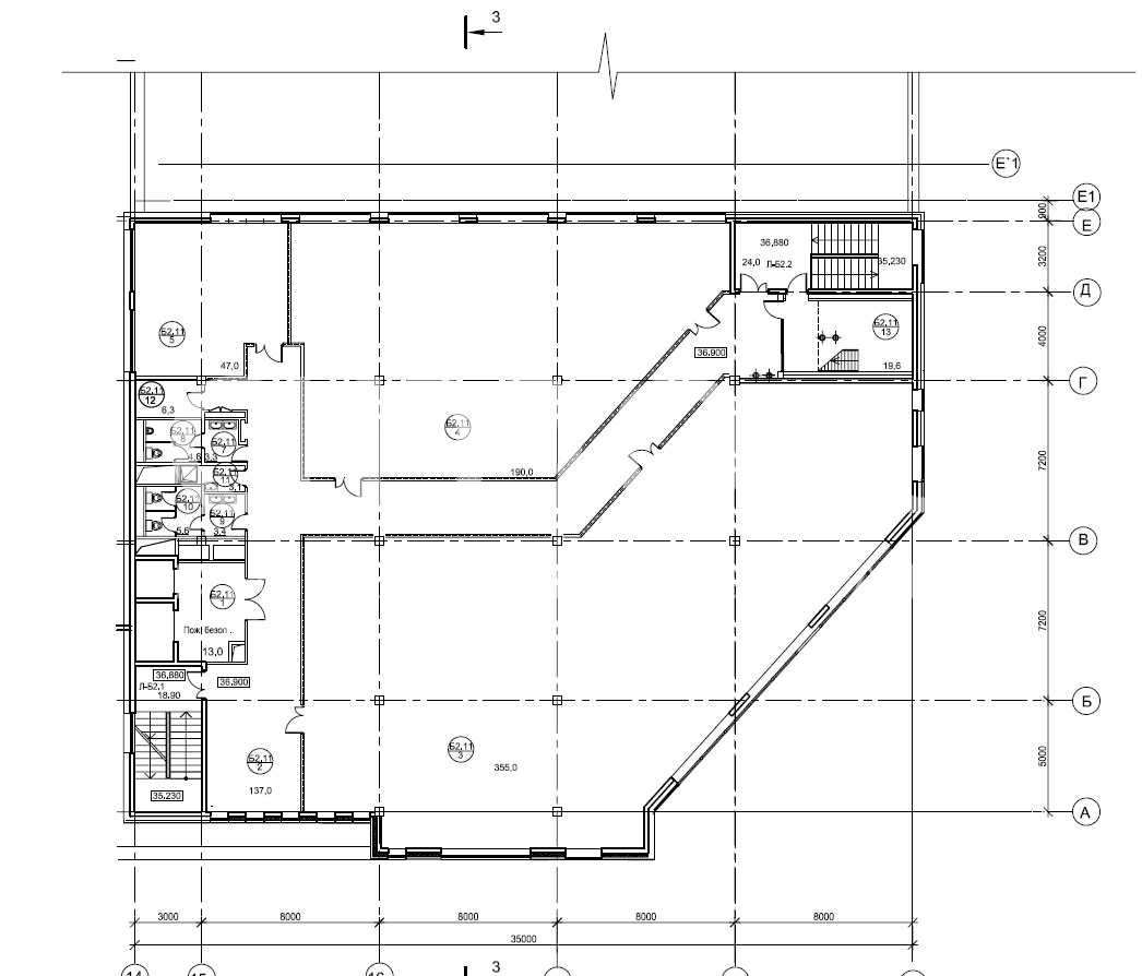 Планировка офиса 846.5 м², 11 этаж, МФК «Сатирикон»